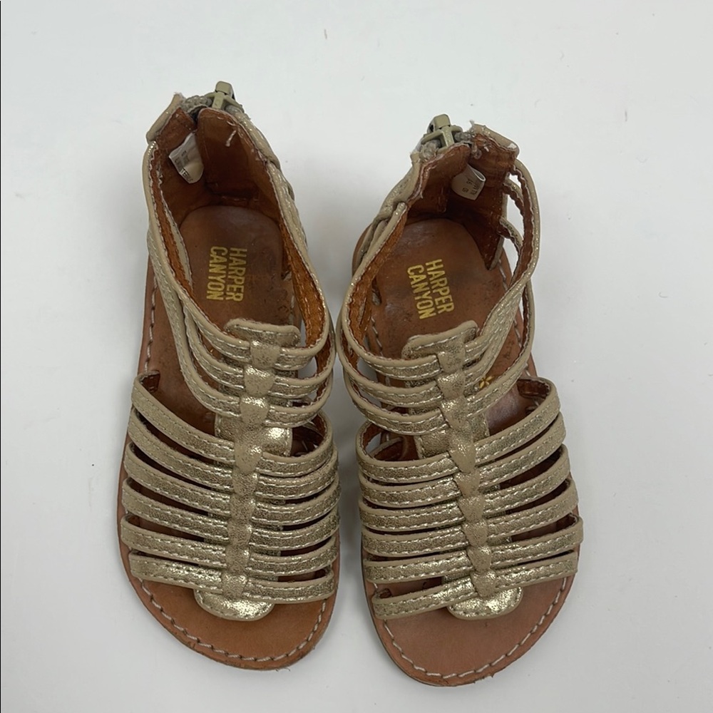 Harper Canyon Gold Gladiator Sandals little girls size 6
